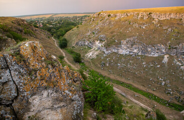 Beautiful summer landscape in the north of the Republic of Moldova. A small Eastern European country from the former USSR.