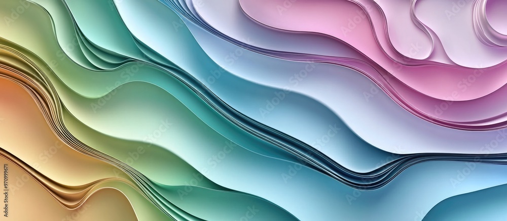 Poster metallic gradient and shadow contour map isolated on a white background