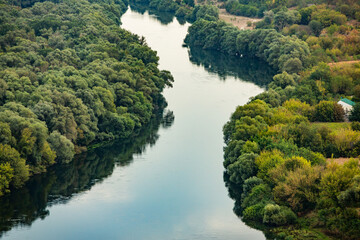 Beautiful summer landscape in the north of the Republic of Moldova. A small Eastern European country from the former USSR.