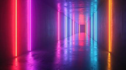 Neon Light Corridor
