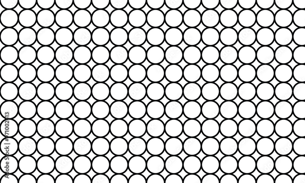 Poster circular outline pattern with overlapping circles on a white background, geometric modern design wit
