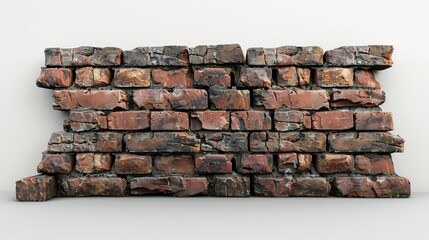 Obraz premium piece of brick wall on white background
