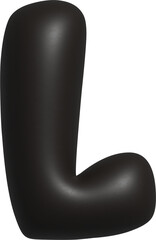 Black Bubble Letters 3D Alphabet Png