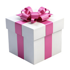 Obraz premium White gift box with bow isolated on transparent background.
