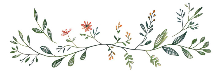 PNG Elegant floral botanical border illustration