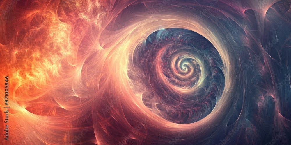 Poster abstract fractal background featuring a chaotic spiral in a computer generated design stunning visua