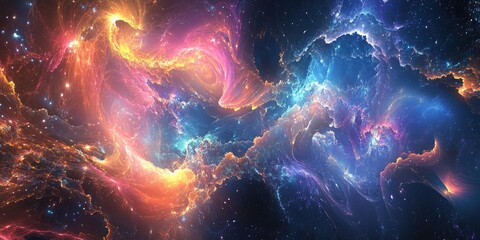 Fototapeta premium Abstract fractal design featuring a cosmic and scientific theme rendered in a 3D artistic style