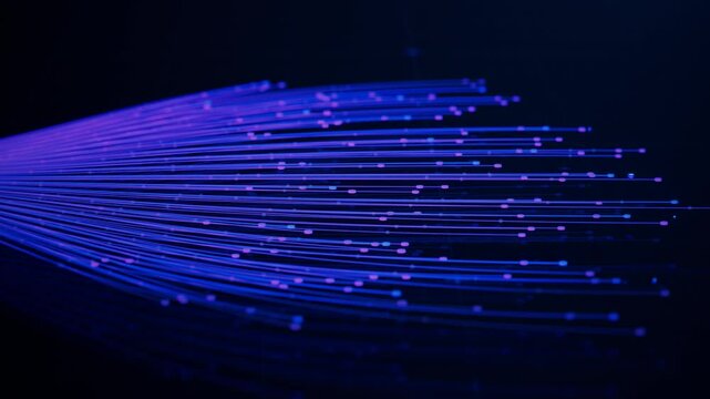 3D Animation of Colorful Branching Neural Network on Dark Background. Visualization of Complex Algorithms, Chatbot, Artificial Intelligence, Machine Learning and Large Language Models 