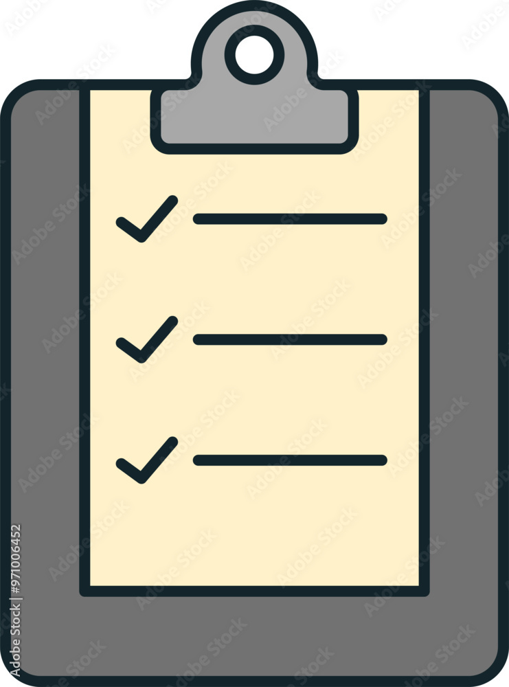 Aufkleber clipboard showing a list with check marks for business management