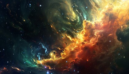 Naklejka premium Captivating Cosmic Explosion Illuminates Galactic Splendor