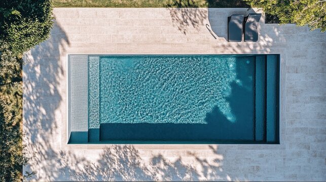 Aerial View of a Swimming Pool