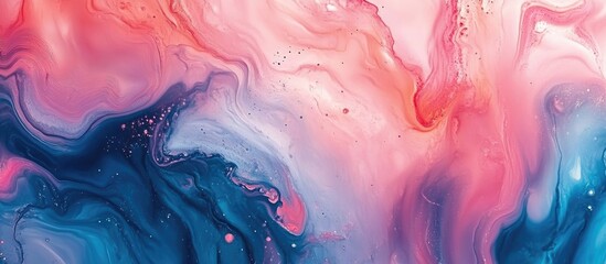 Fototapeta premium Abstract acrylic backdrop featuring marble effects Textured paint strokes on paper create a unique wallpaper suitable for web and game design Macro image showcases a surrealistic grunge style artw