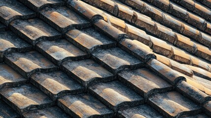 Close-up of Terracotta Roof Tiles