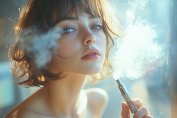 Obraz premium Modern elegance and vape culture - aesthetic design for e-cigarette promotion