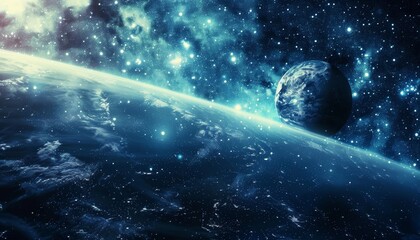 Fototapeta premium Captivating Cosmic Voyage Through a Visionary Digital Universe