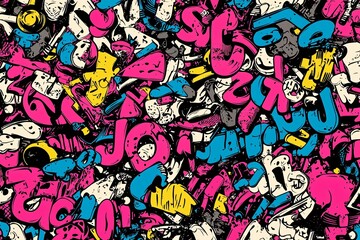 Obraz premium Abstract Graffiti Pattern with Vibrant Colors