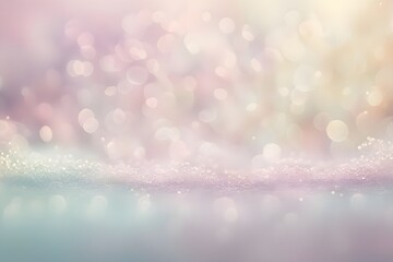 A soft wave of bokeh sparkles in pastel colors fading gently into a misty background, AI Generated