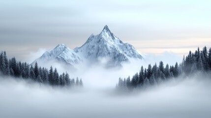 Obraz premium Create a short story where the setting of these misty mountains plays a crucial role in the plot, whether as a place of escape, discovery, or danger,