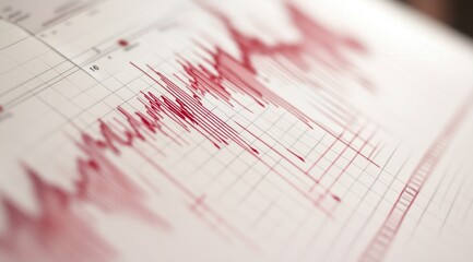 Seismograph reading during earthquake - scientific monitoring tool for geology studies