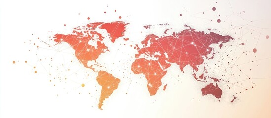 Abstract World Map Illustration With Global Connectivity Dots