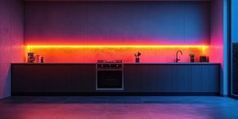 Modern Kitchen with LED Lighting