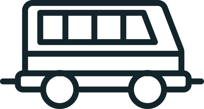 recommend clip art: Camper van simple line icon representing camping trip vacation