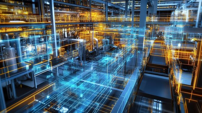 Digital twins providing real-time insights in an Industry 4.0 facility. - Powered by Adobe
