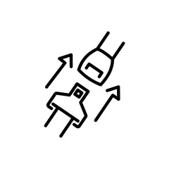 Seat belt line icon. Simple outline style. Seatbelt, safety, car, fasten, buckle, linear, logo, plane, precaution concept. thin line symbol isolated on white background.