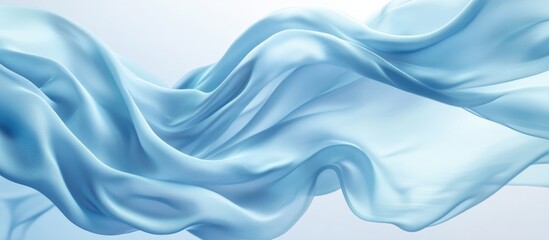 Obraz premium Smooth Light Blue Silk Fabric Waves Flowing Background
