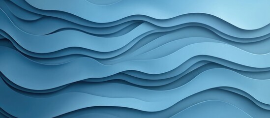 Fototapeta premium Abstract Blue Wavy Background With Wallpaper Design For Wide Banner