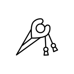 Hair clip outline icons, minimalist vector illustration ,simple transparent graphic element .Isolated on white background