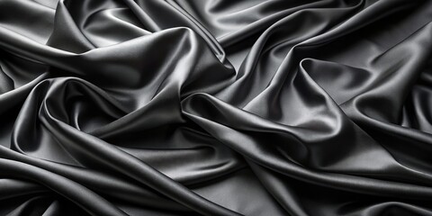 Obraz premium Black silk fabric texture suitable for background, silk, black, fabric, texture, smooth, luxurious, elegant, dark, shiny