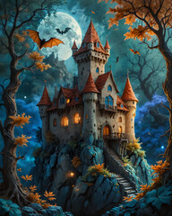 halloween night scene