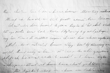 Abstract background handwritten vintage style letter in cursive. Script, calligraphy ink writing