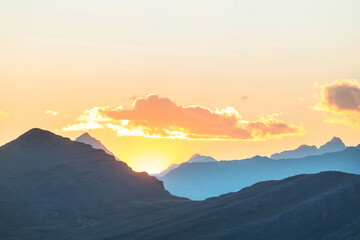 Mountains on sunset