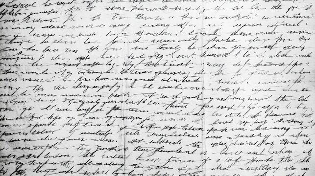 Abstract background handwritten vintage style letter in cursive. Script, calligraphy ink writing