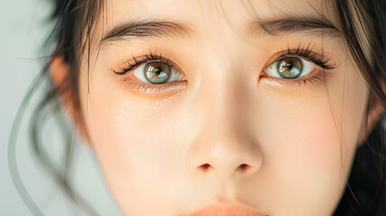 Obraz premium a woman's face is clean and bright