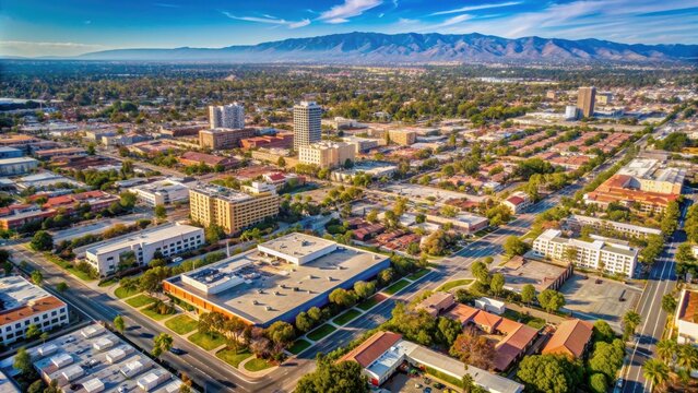 Aerial view of Santa Ana, Orange County, California, Santa Ana, Orange County, California, aerial, photograph