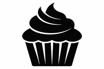 cupcake silhouette vector, white background