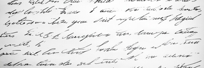 Abstract background handwritten vintage style letter in cursive. Script, calligraphy ink writing
