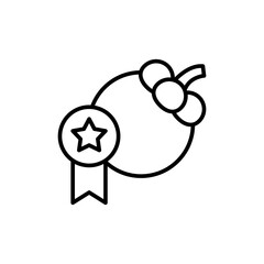 Best Mangosteen outline icons, minimalist vector illustration ,simple transparent graphic element .Isolated on white background