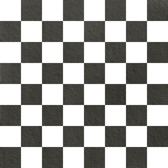Black and white squares like a chessboard as a background.Abstract seamless pattern hand drawn in Watercolor technique as a symbol of disco 70s,80s,90s. Print for web, posters,cards, theme parties