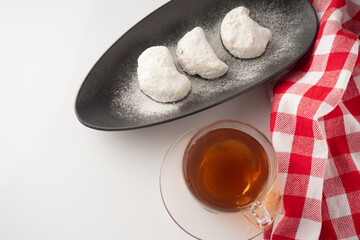 Home baked German Austrian traditional Christmas cookies with nuts. White background