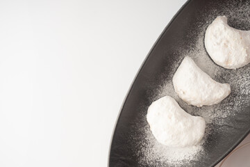 Home baked German Austrian traditional Christmas cookies with nuts. White background