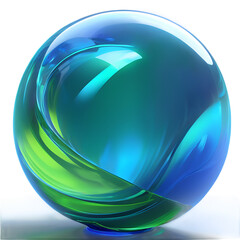 abstract blue sphere on transparent background