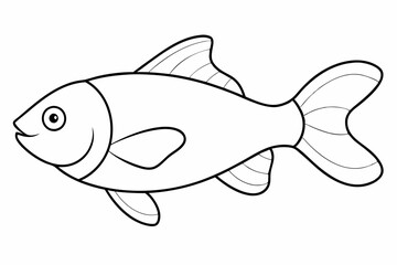 cartoon fish isolated on white