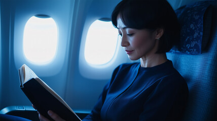 読書に没頭する女性