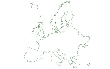 Europe map outline. sketch line art map of Europe. border map, Europe continentboundary maps
