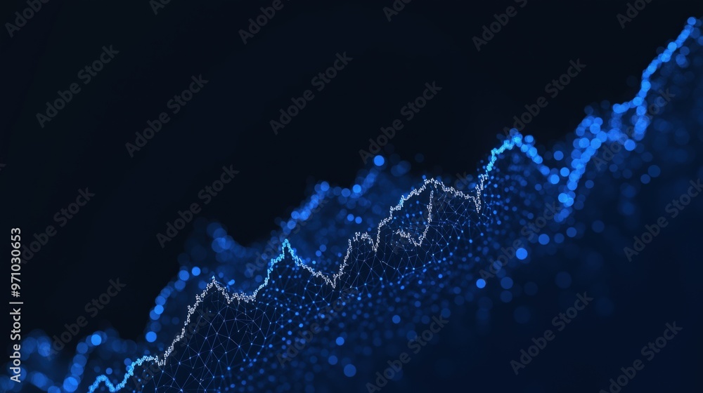 Wall mural creative digital graph background for investment and analytics design