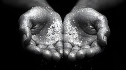 Black and white close-up hand photography